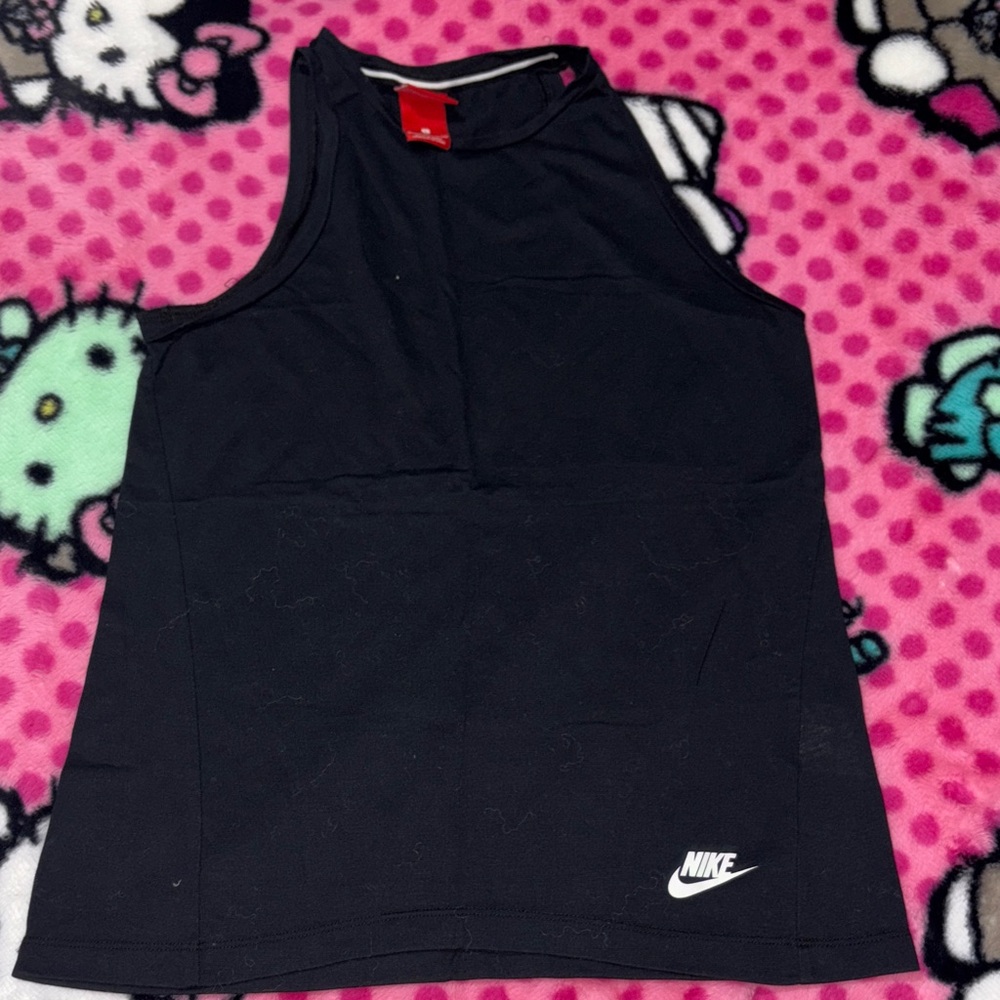 Nike Black Tank Top with White Logo